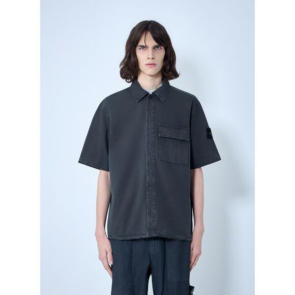 Stone Island Men Short-Sleeve Cotton Shirt